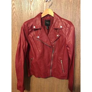 Forever 21 Red Moto Jacket Size S